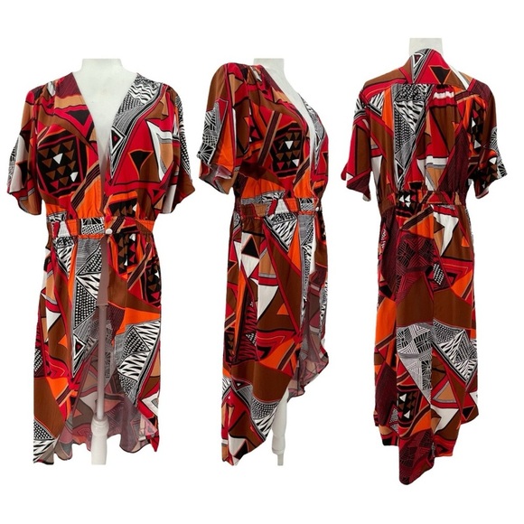 IMAN Geometric Print duster - Picture 1 of 7